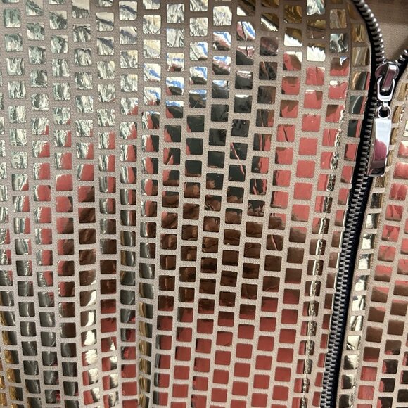 Exclusively Misook Gold Paliette Zip Front Collared Long Sleeve Jacket Size PXXS - Picture 5 of 9